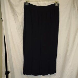Ladies NICAYA Semi-Pleated Skirt in Navy Blue w/Elastic Waist - S